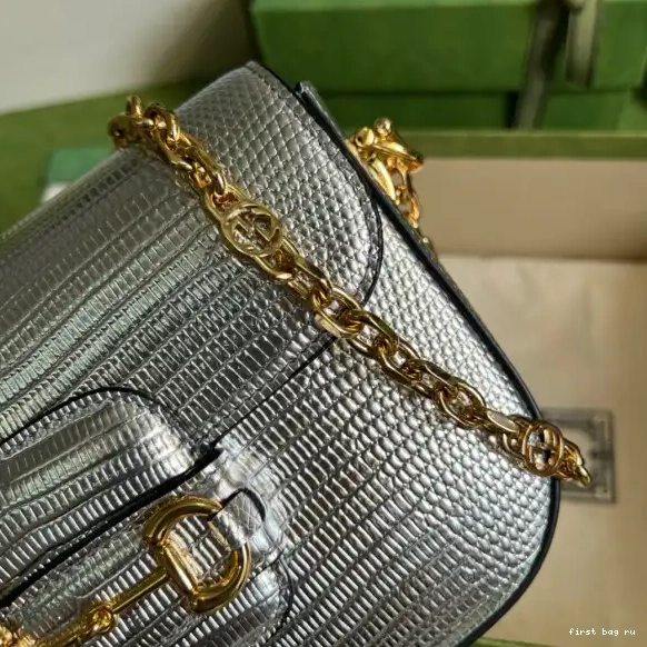 Firstbag ru Gucci Horsebit 1955 bag mini lizard 0527